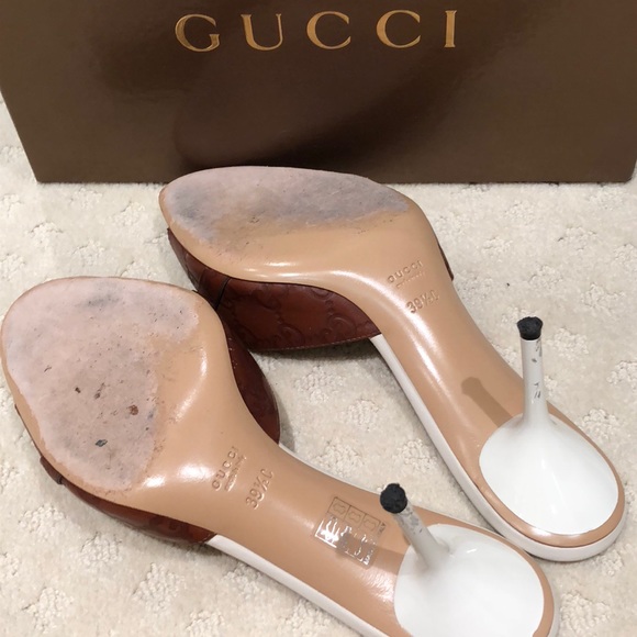 GUCCI peeptoe Guccissima mule w/ horse bit detail - Picture 6 of 10